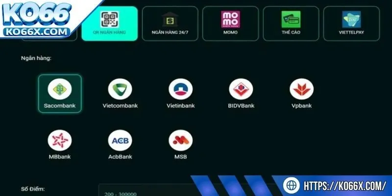 Tài khoản đã xác minh có thể thực hiện nạp tiền KO66